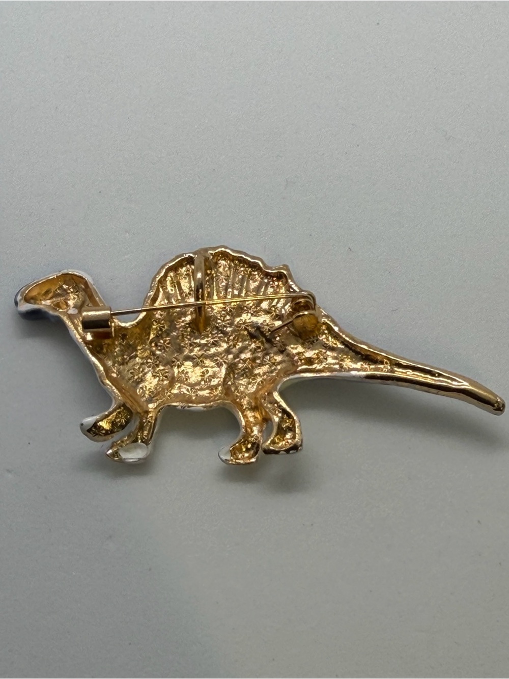 Blue and Cream dino brooch and pendant - Picture 4 of 6